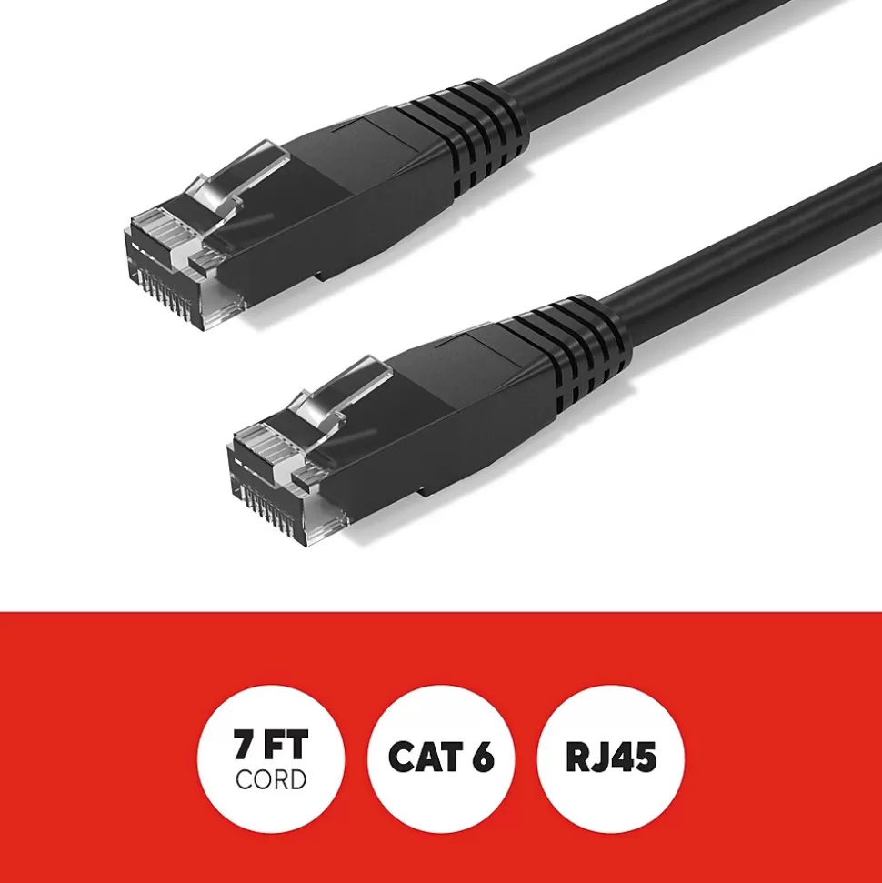 Staples TECH 7 ft. Cat-6 Ethernet Cable, Male to Male, Black (ST62458) Clearance