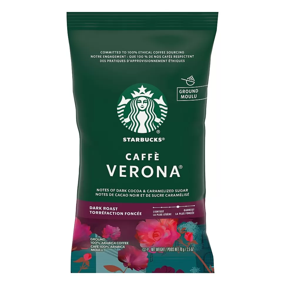 Starbucks Caffe Verona Ground Coffee, Dark Roast, 2.5 oz., 18/Box (11018192) Discount