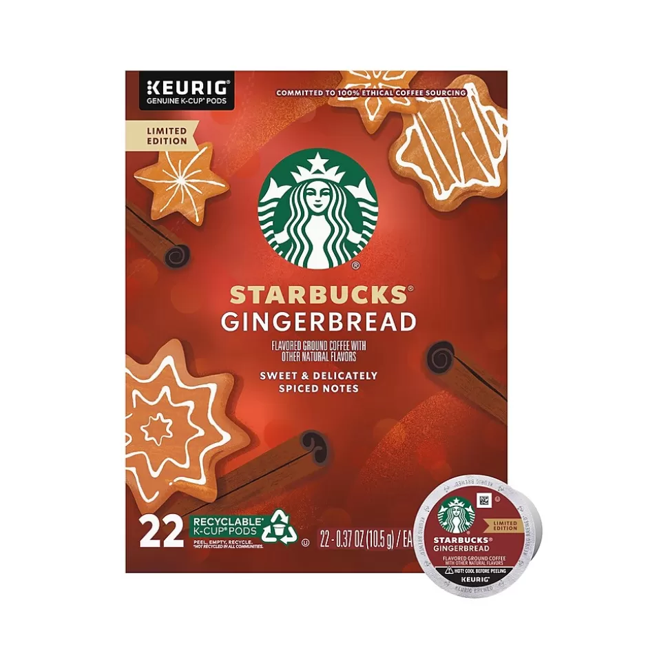 Starbucks Gingerbread Coffee Keurig K-Cup Pods, Light Roast, 22/Box (12449103) Online