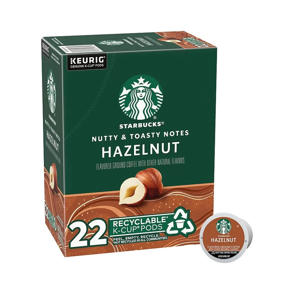 Starbucks Hazelnut Coffee, Keurig K-Cup Pod, Light Roast, 22 Pods/Box (12478078) Flash Sale