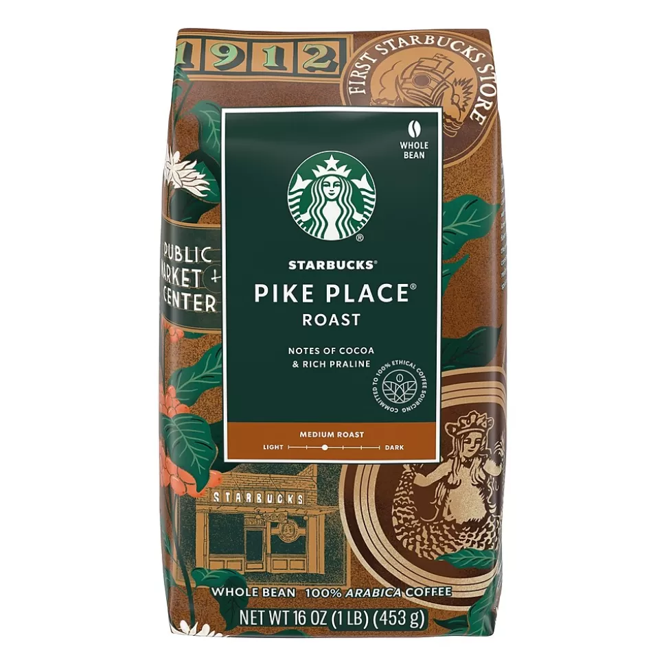 Starbucks Pike Place Beans Coffee, Medium Roast, 16 oz. (11017854) Fashion