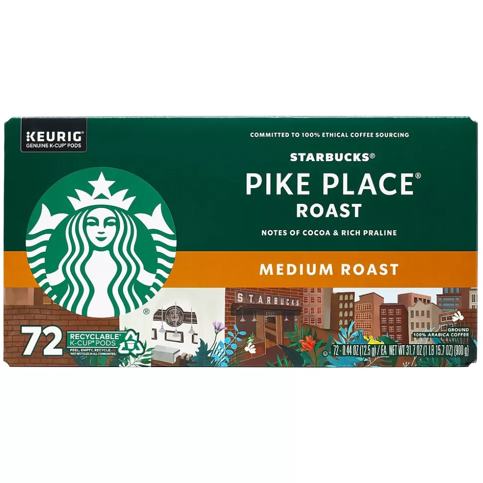 Starbucks Pike Place K-Cup Pods, Medium Roast, 72/Box (220-02158) New