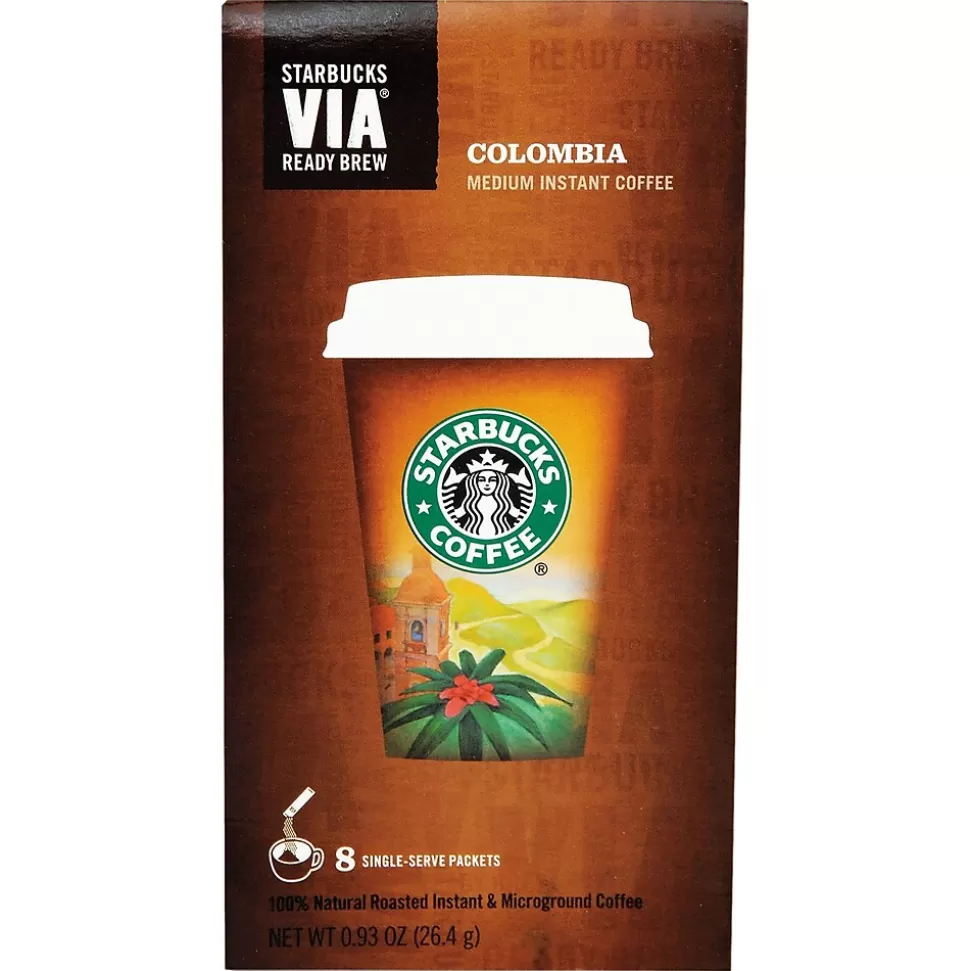 Starbucks VIA Instant Colombia Coffee, 0.12 oz, 8/Box (11009529) Hot