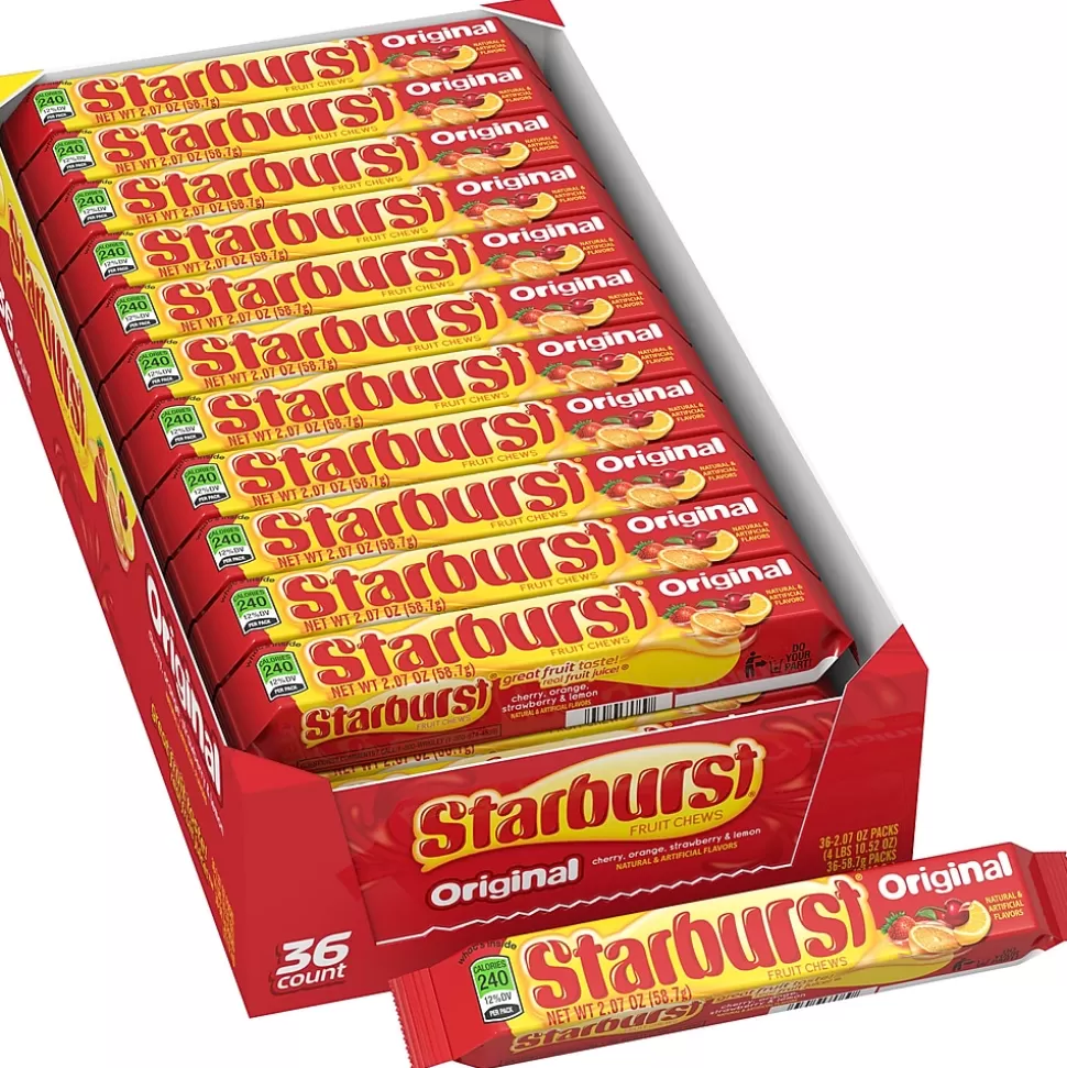 Starburst Original Fruit Chews Candy, 2.07 oz, 36/Box (MMM01151) New