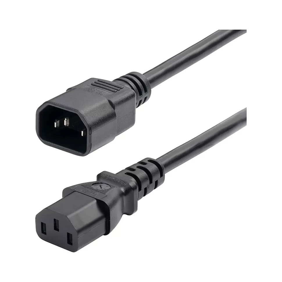 StarTech 2' C14 to C13 Power Cable, Male to Female, Black (8713-8200-POWER-CORD) New
