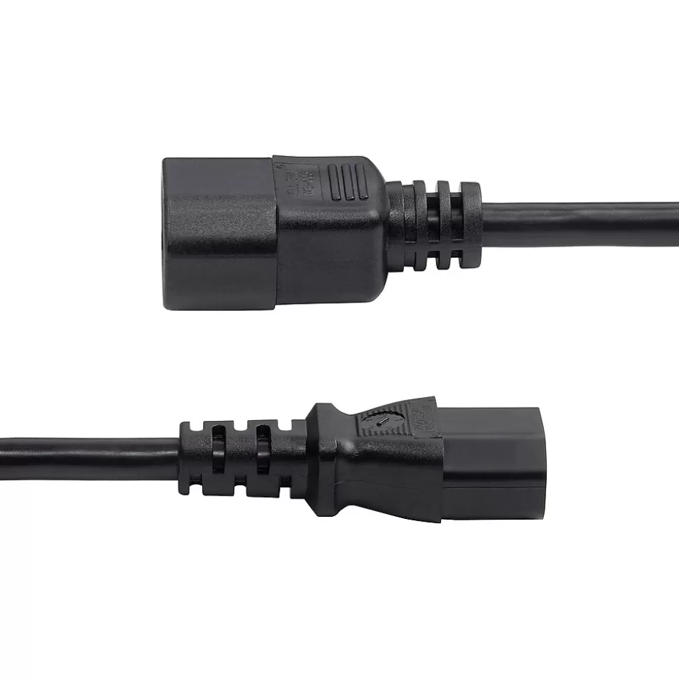StarTech 2' C14 to C13 Power Cable, Male to Female, Black (8713-8200-POWER-CORD) New