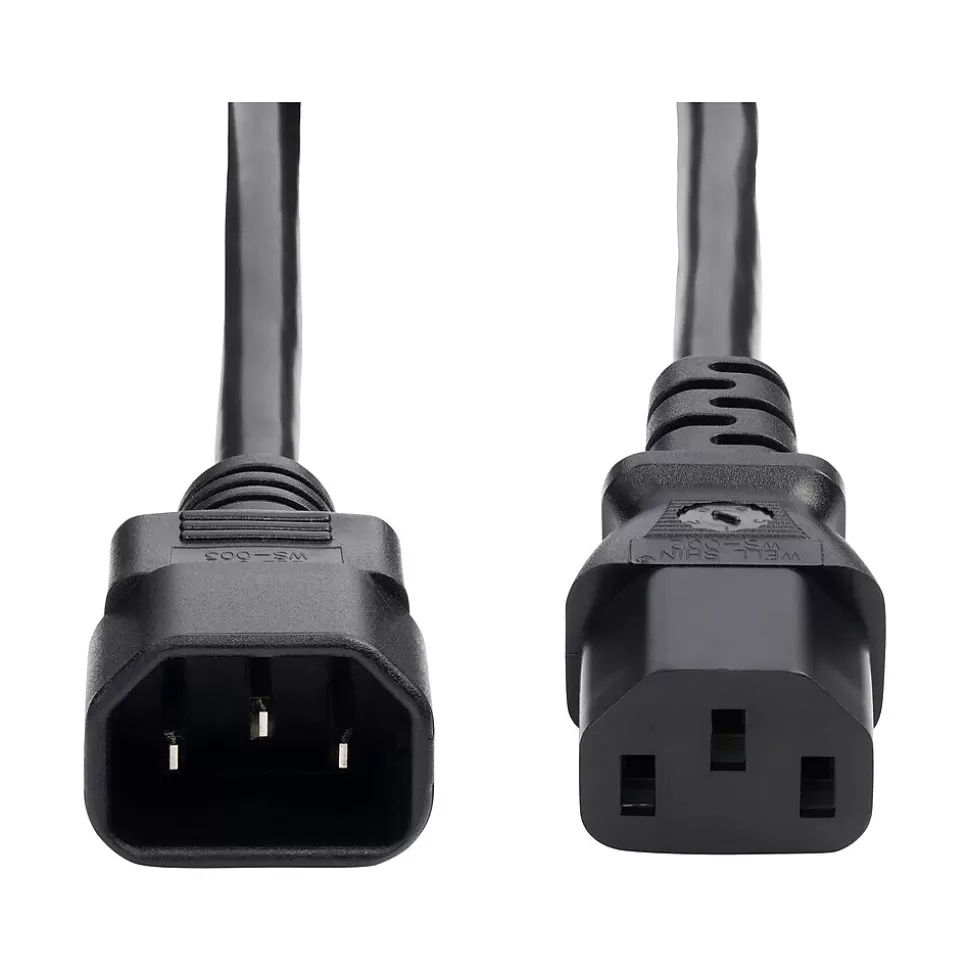 StarTech 2' C14 to C13 Power Cable, Male to Female, Black (8713-8200-POWER-CORD) New