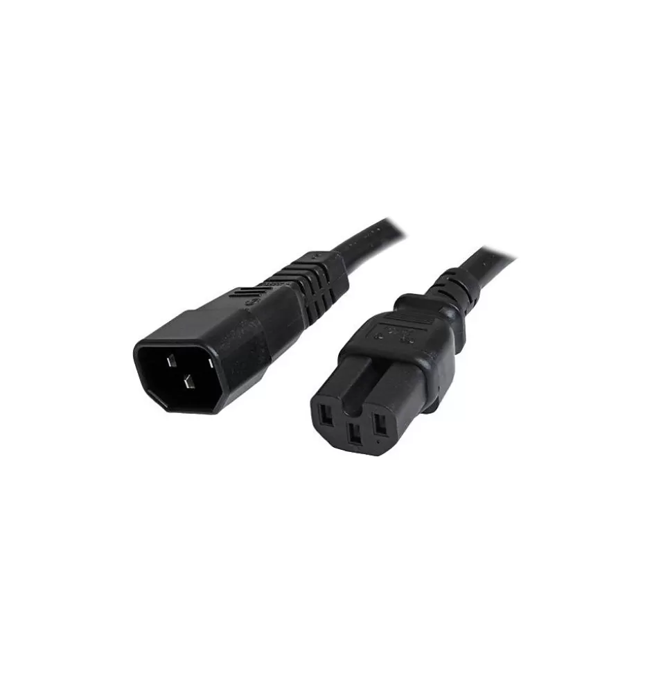 StarTech ® 6' IEC 60320 C14 To IEC 60320 C15 Computer Power Cord, Black Hot