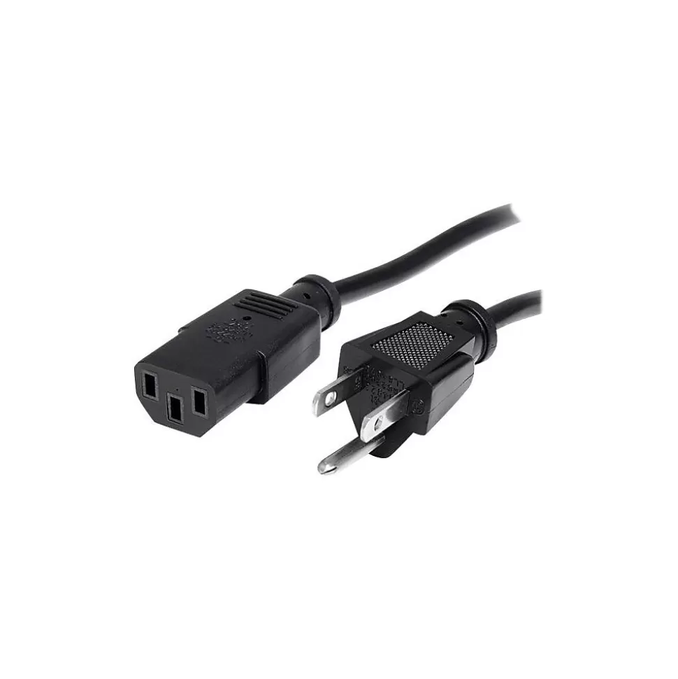 StarTech ® 12' NEMA5-15P To IEC 60320 C13 Standard Computer Power Cord, Black Cheap