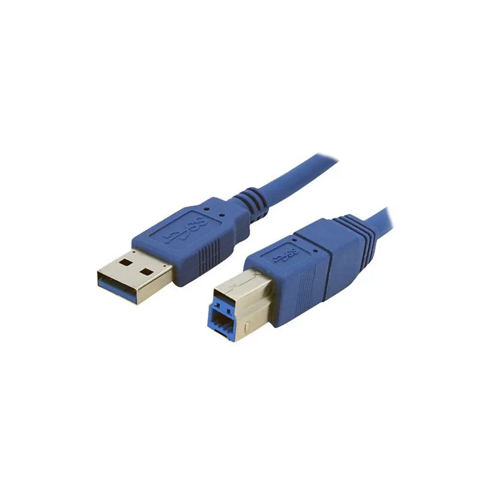 StarTech ® 1' Superspeed A To B Male/Male USB 3.0 Cable, Blue Hot