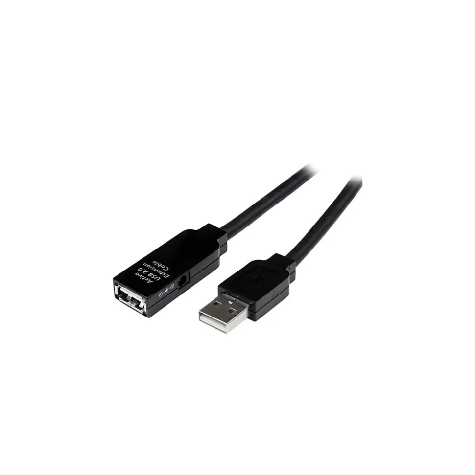 StarTech 49.2' USB 2.0 Active Extension Cable, Black New