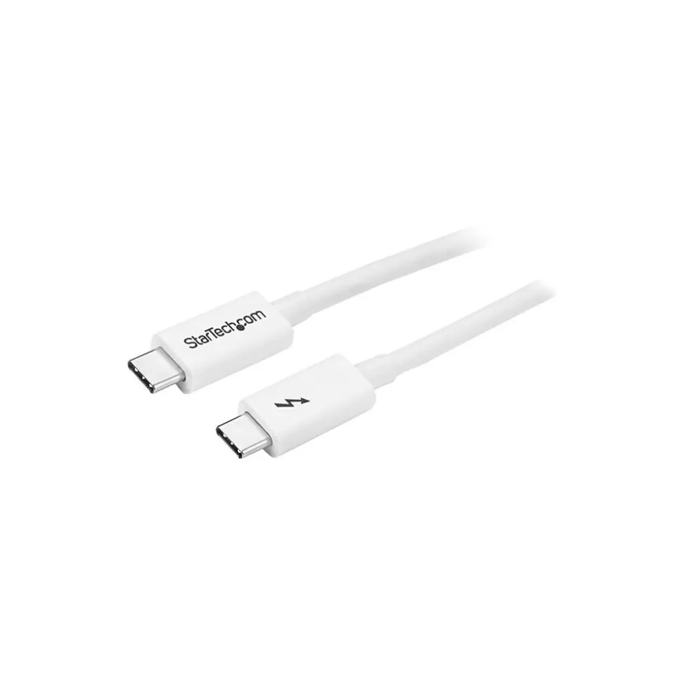 StarTech .com 2m Thunderbolt 3 Cable, 20Gbps, White, Thunderbolt / USB-C / DisplayPort Compatible, Thunderbolt 3 USB-C Cable Cheap