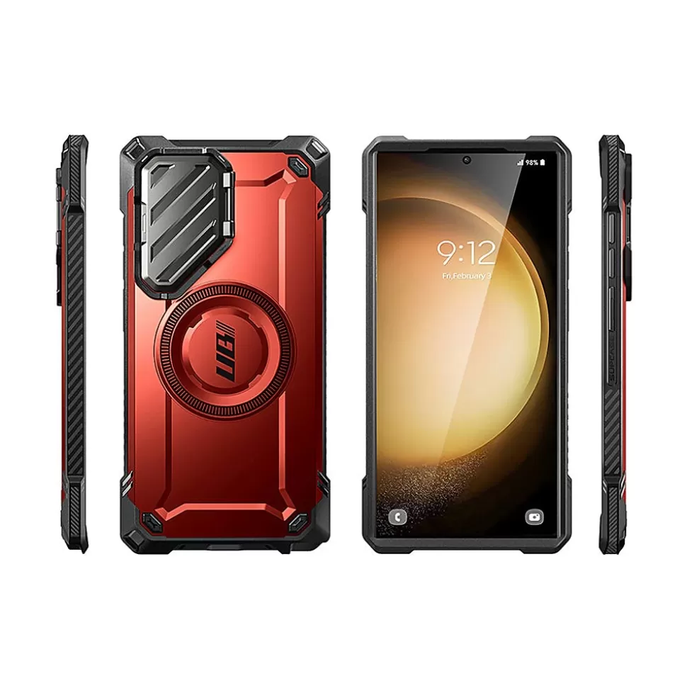 SUPCASE Unicorn Beetle MAG XT MagSafe Bumper Case for Samsung Galaxy S24 Ultra, Shock Absorbing, Metallic Red (GXYS24U5GMXTRD) Store