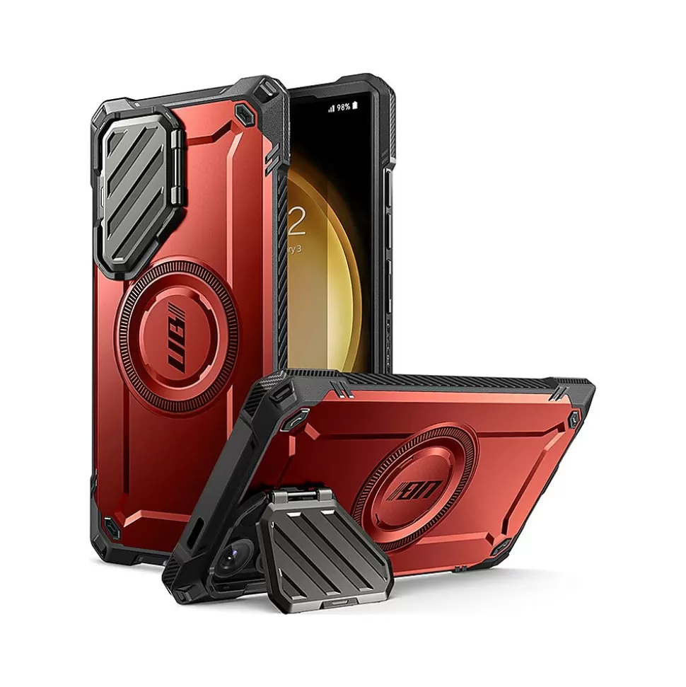 SUPCASE Unicorn Beetle MAG XT MagSafe Bumper Case for Samsung Galaxy S24 Ultra, Shock Absorbing, Metallic Red (GXYS24U5GMXTRD) Store