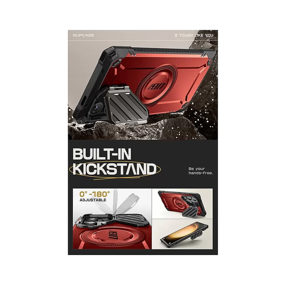 SUPCASE Unicorn Beetle MAG XT MagSafe Bumper Case for Samsung Galaxy S24 Ultra, Shock Absorbing, Metallic Red (GXYS24U5GMXTRD) Store