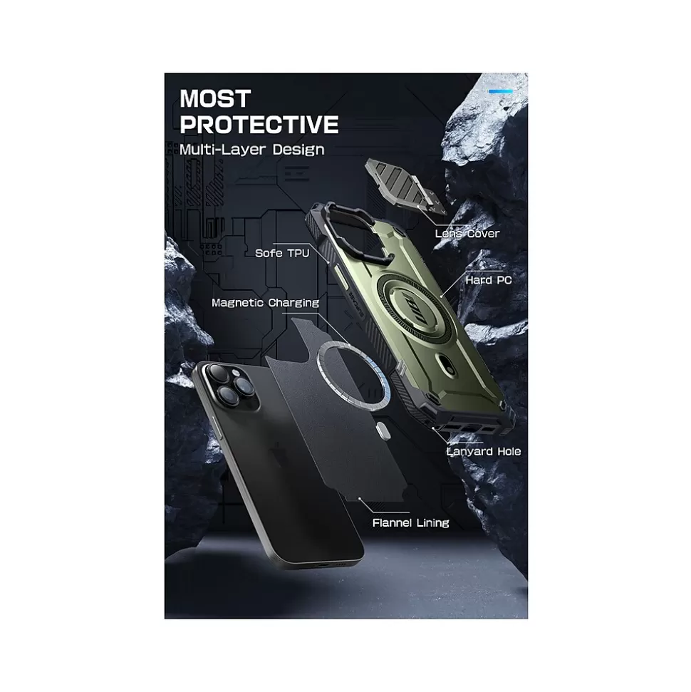 SUPCASE Unicorn Beetle MAG XT MagSafe Rugged Case for iPhone 15 Pro Max, Shock-Absorbing, Dark Green (SPH23MX67MGXTGN) Hot