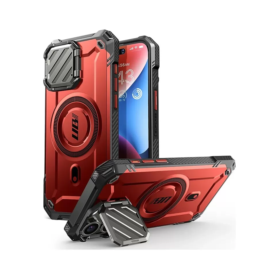 SUPCASE Unicorn Beetle MAG XT Rugged Case for iPhone 15 Pro, Shock-Absorbing, Metallic Red Clearance