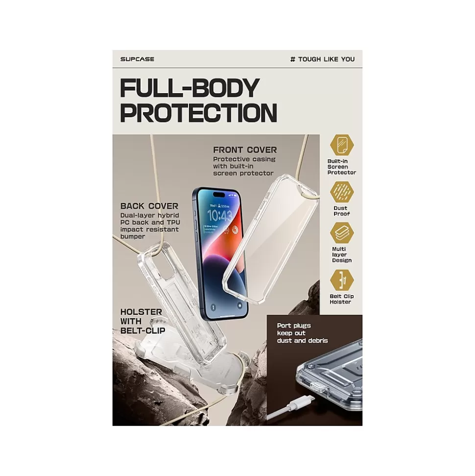SUPCASE Unicorn Beetle PRO Rugged Case for iPhone 15 Pro Max, Shock-Absorbing, Clear (SUP-iPhone2023Max-6.7-UBPro-SP-Clear) Best Sale