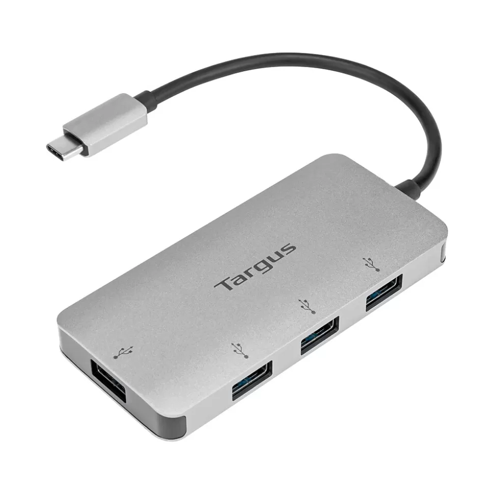 Targus 4-Port USB-C Hub, Silver (ACH226BT) Fashion