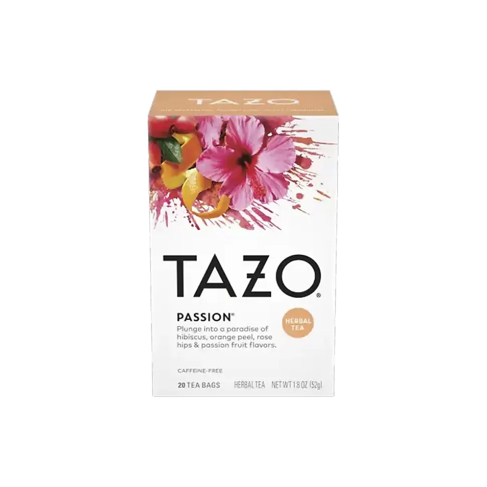 Tazo Passion Herbal Tea, Tea Bag, 1.8 Oz., 20/Box (30794522200451) Sale