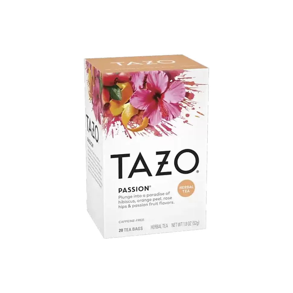 Tazo Passion Herbal Tea, Tea Bag, 1.8 Oz., 20/Box (30794522200451) Sale