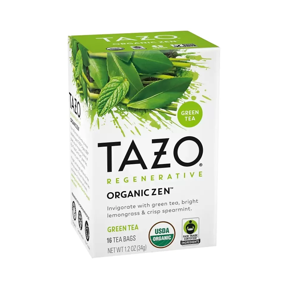 Tazo Zen Green Tea, Tea Bag, 1.2 Oz., 16/Box (10794522003096) Best Sale