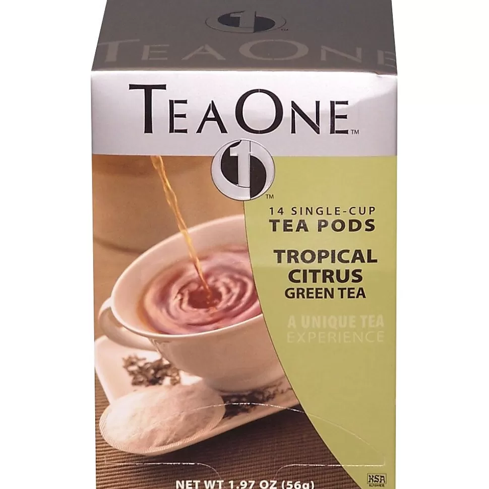 TeaOne Citrus Green Tea, Pods 14/Box (JTC20706) Sale