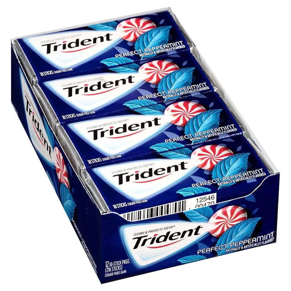 Trident Sugar Free Perfect Peppermint Gum, 14 Pieces/Pack, 12/Pack (209-02517) Hot