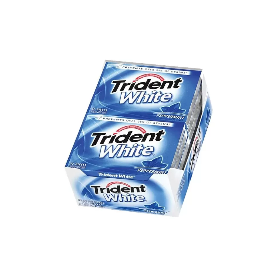 Trident White Sugar Free Peppermint Gum, 12 Pieces/Pack, 9/Box (AMC67608) Store