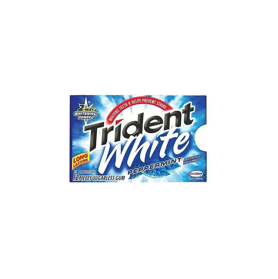 Trident White Sugar Free Peppermint Gum, 12 Pieces/Pack, 9/Box (AMC67608) Store