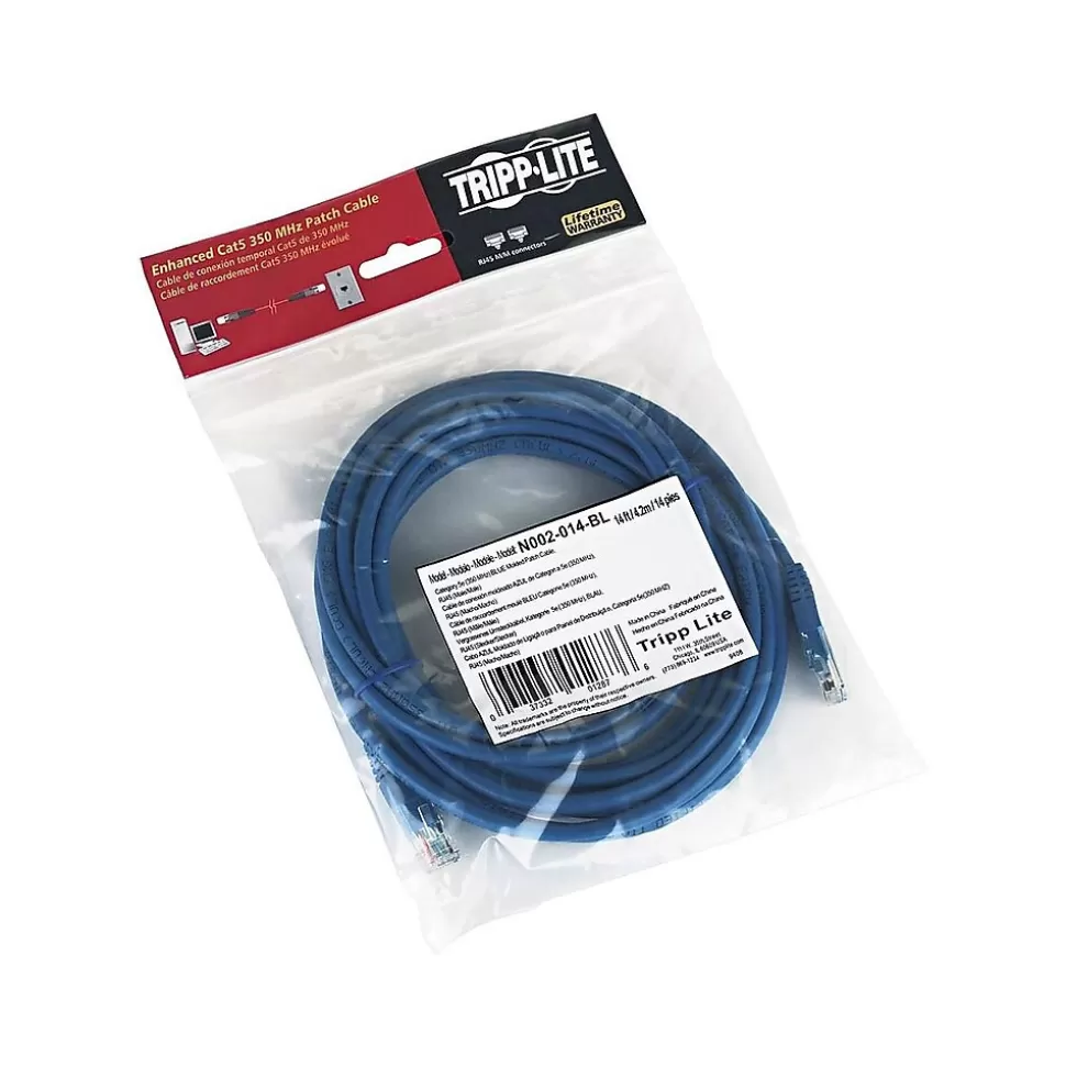 Tripp Lite 14' CAT-5e Ethernet Network Cable, Blue (N002-014-BL) Hot