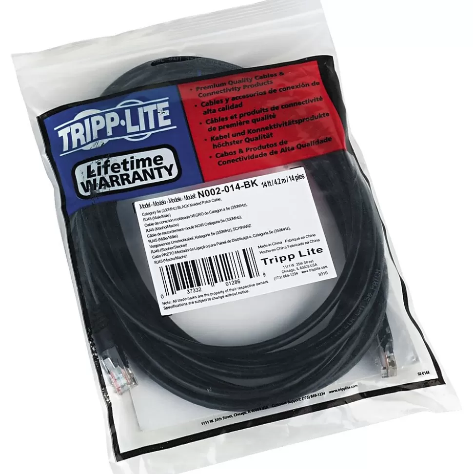 Tripp Lite 14' CAT-5e Patch Cable, Black (N002-014-BK) Outlet