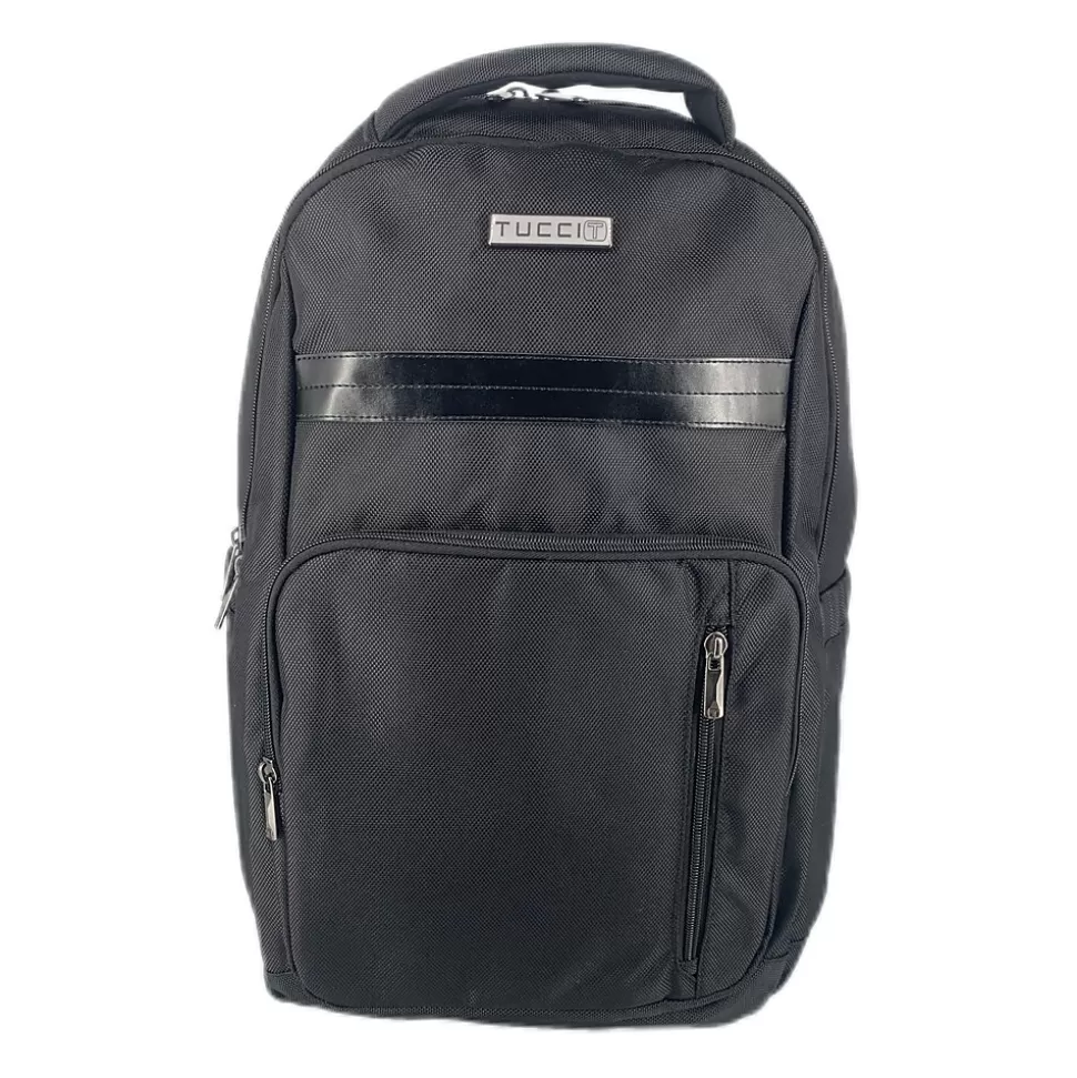 TUCCI BIKER Laptop Backpack, Medium, Black (T0573) Clearance