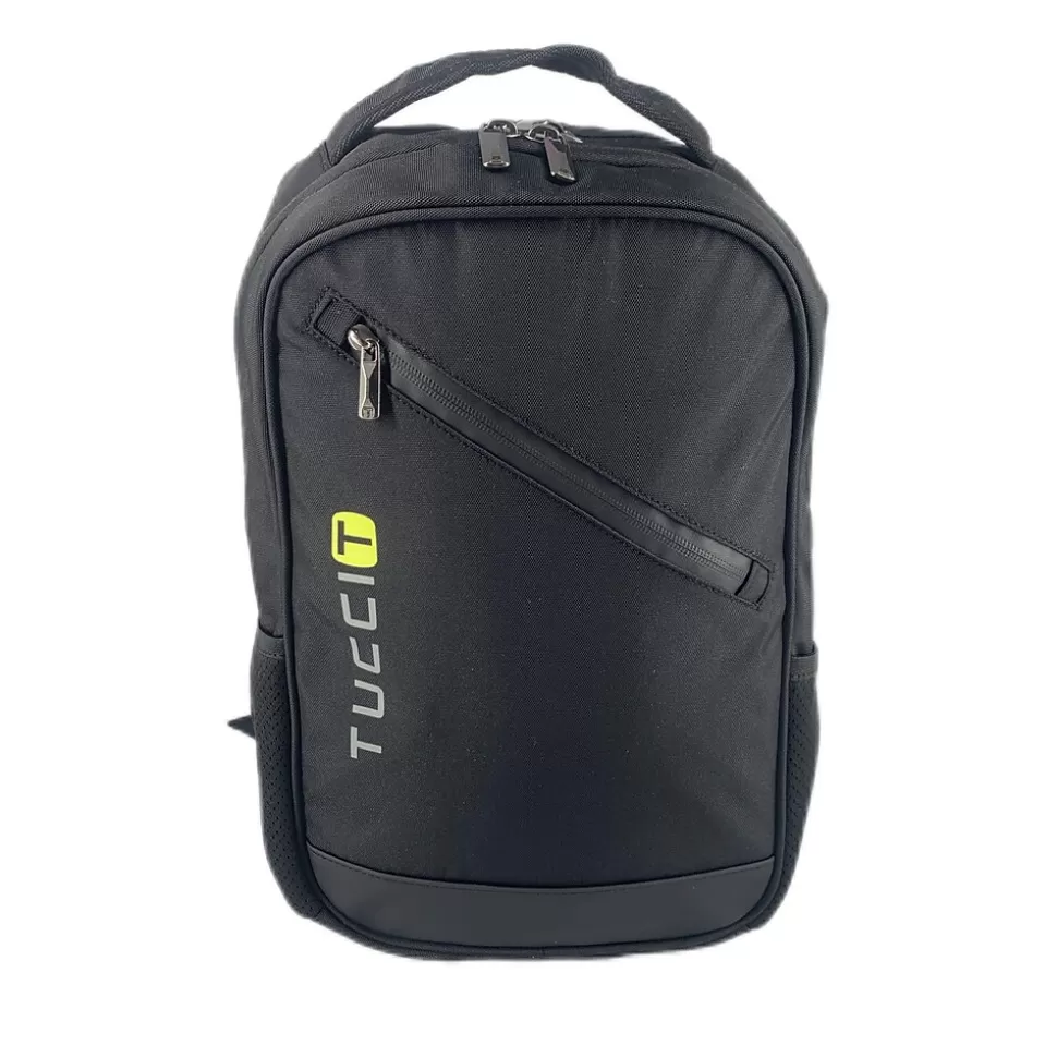 TUCCI CITY RIDER Laptop Backpack, Medium, Black (T0566) Discount