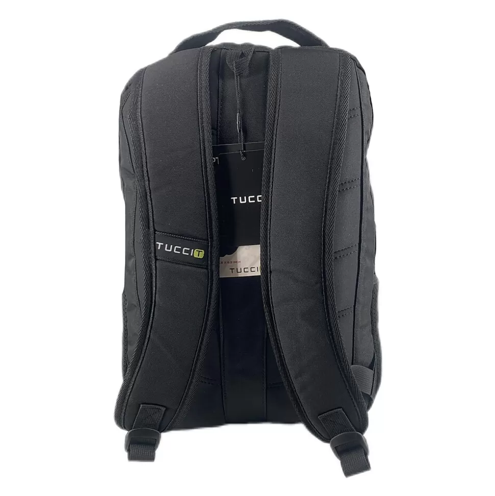 TUCCI CITY RIDER Laptop Backpack, Medium, Black (T0566) Discount