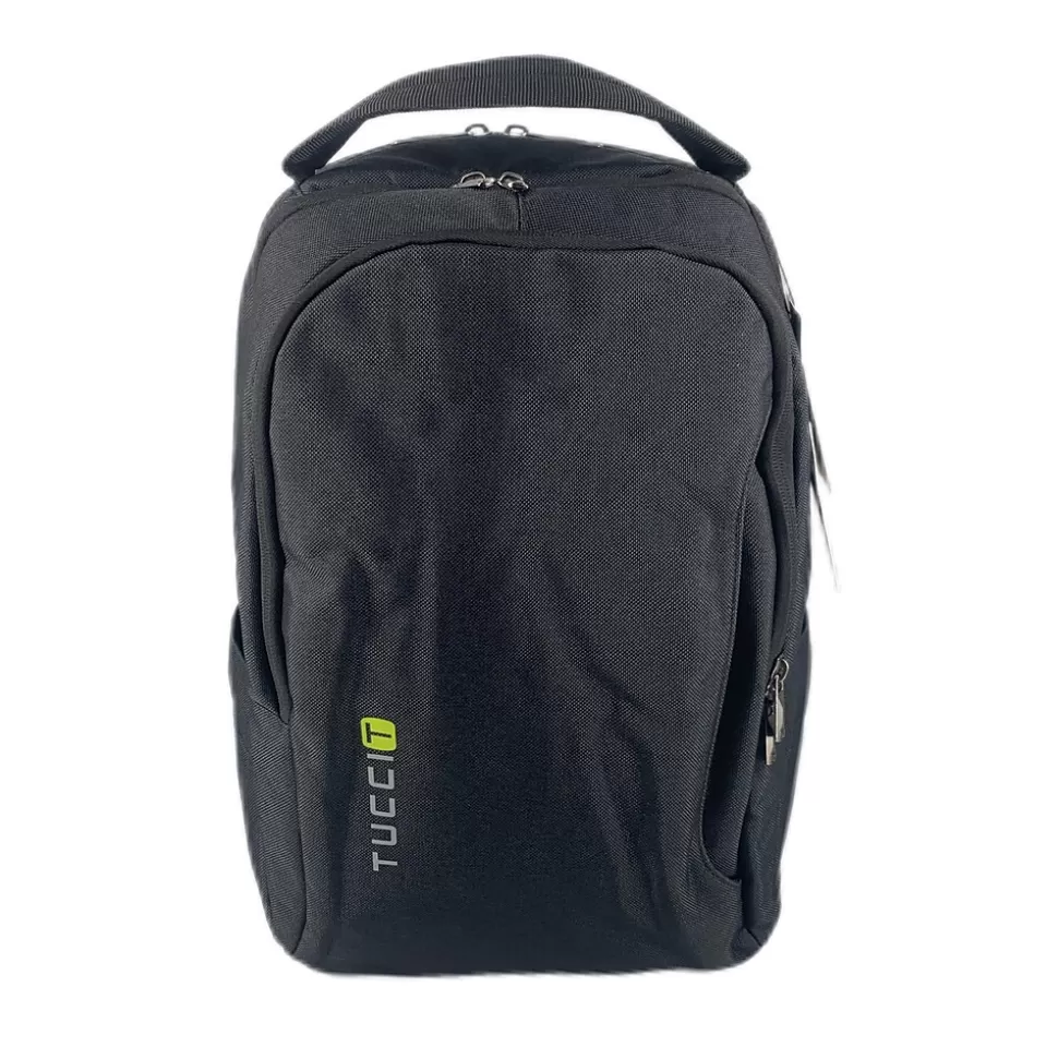 TUCCI Laptop Backpack, Medium, Black (T0574) Outlet