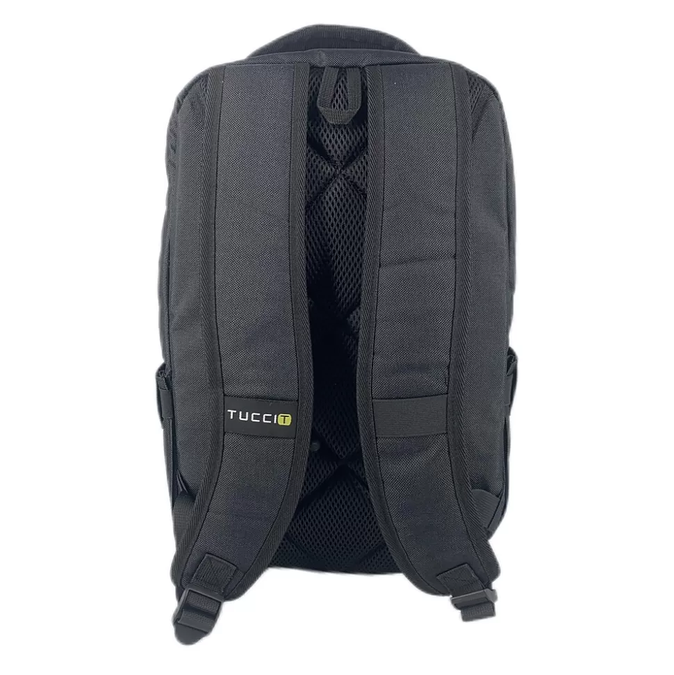 TUCCI Laptop Backpack, Medium, Black (T0574) Outlet