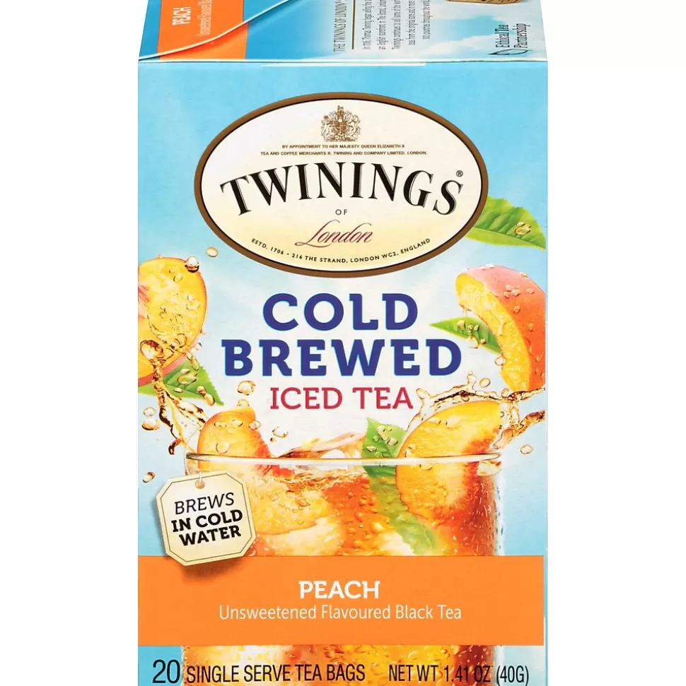 Twinings Cold Brewed Peach Tea Bags, 20/Box (F10055) Flash Sale