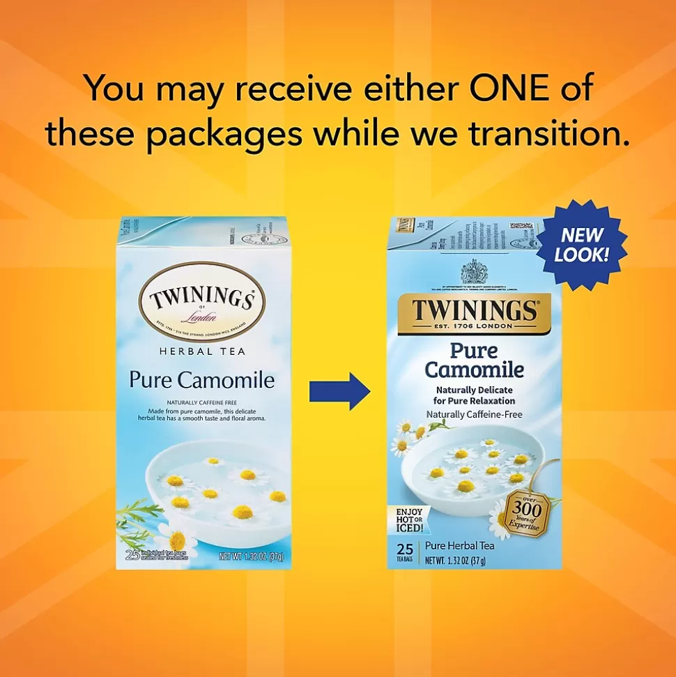 Twinings Pure Camomile Herbal Tea Bags, 25/Box (TNA85142) Flash Sale