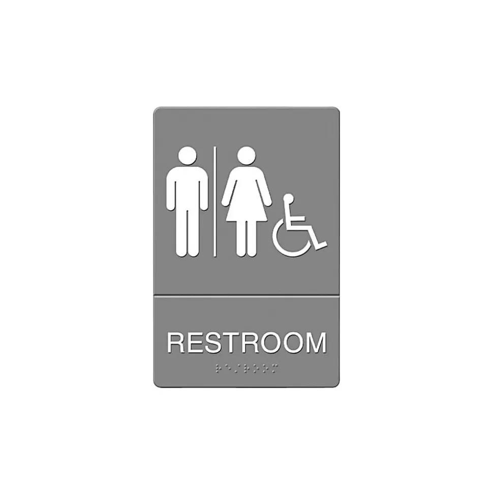 Headline U.S. Stamp & Sign ADA "RESTROOM" Sign, 6" x 9" (UST4811) Best