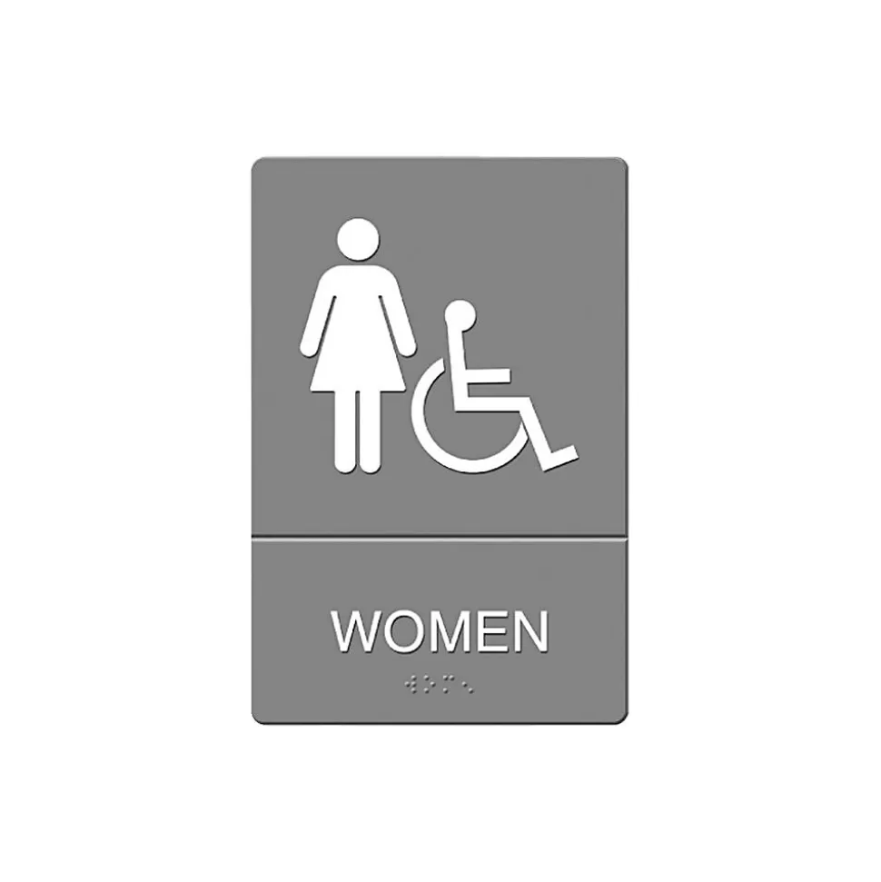 Headline U.S. Stamp & Sign ADA "WOMEN ACCESSIBLE" Sign, 6" x 9" (UST4814) Outlet