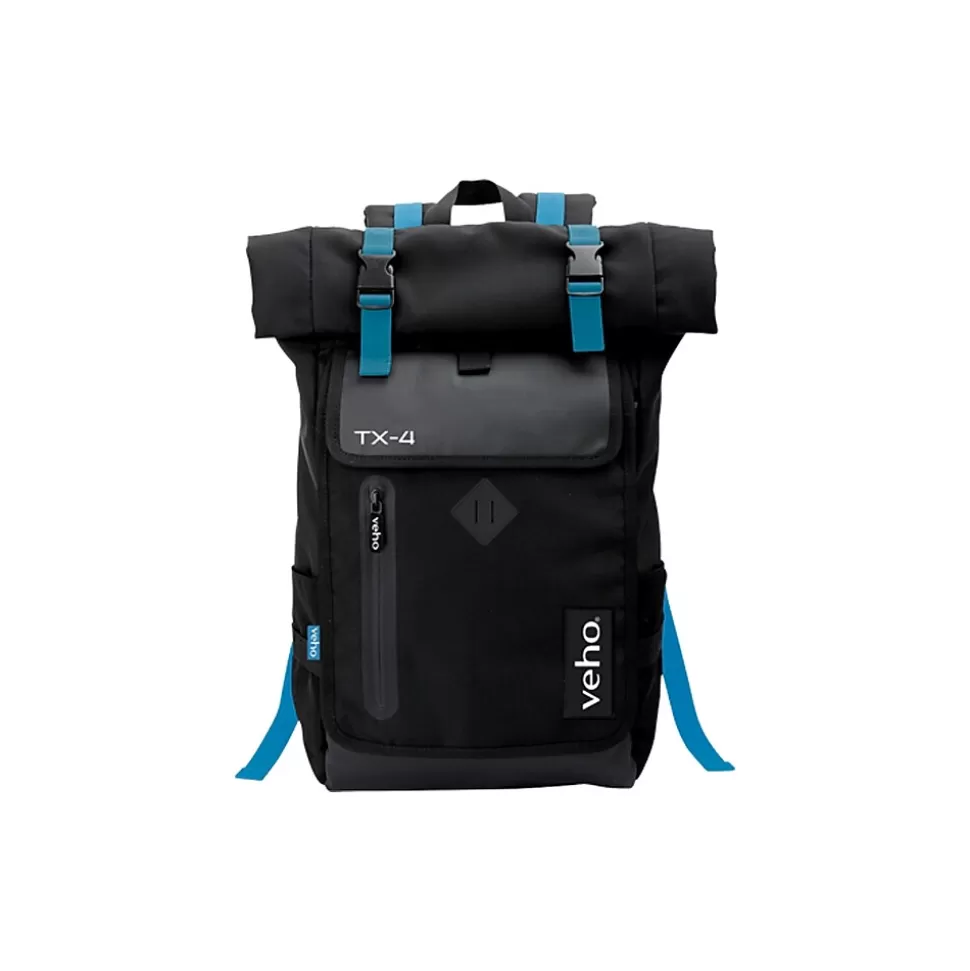 Veho TX-4 Laptop Backpack, Large, Black/Blue (VNB-004-TX4) Store