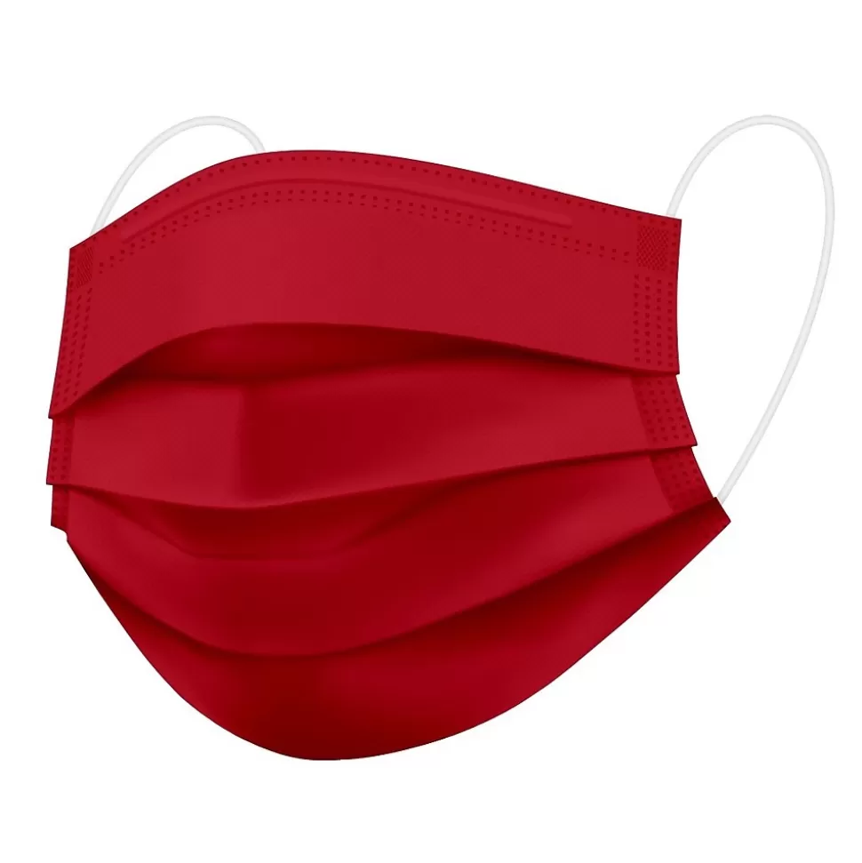 WeCare 3-ply Disposable Face Mask, Kids, Red, 50/Box (WMN100029) Cheap