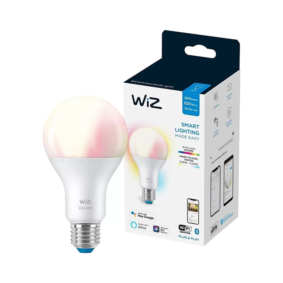 Philips WiZ 100W Equivalent A21 LED Smart Bulb, White (603514) Flash Sale