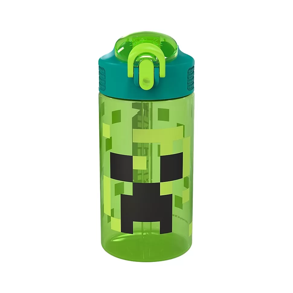 Zak! Minecraft Meadow Polypropylene Water Bottle, 16 oz., Green/Black (MICR-T120) Store